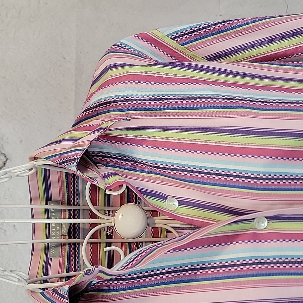 Foxcroft Button-Down Shirt Multicolor Striped Wom… - image 4